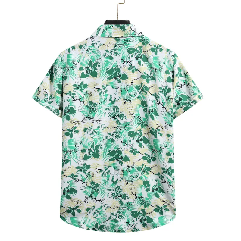 

2021 Spring New Men's Printed Short-Sleeved Shirt Youth Fashion Casual Shirt