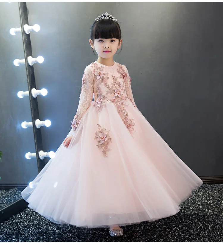 Детское розовое платье для выпускного вечера вечерние платья до щиколотки с