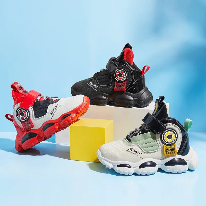 

Four Seasons Kids Shoes Boys Sneakers Breathable Patchwork Hook&Loop Casual Sport Running Children's Shoes For Girls Boys 2021
