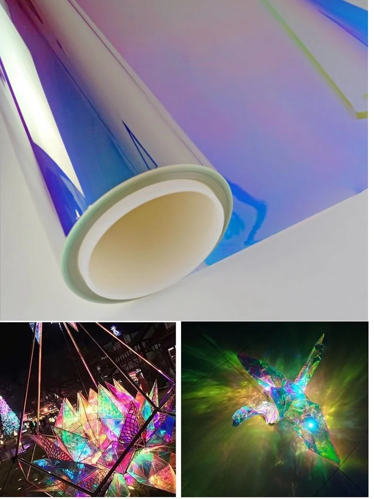 

Self-adhesive PET Colorful Colored Glass Film Magic Laser Gradient Decorative Window Sticker Stained Glass Adhesive