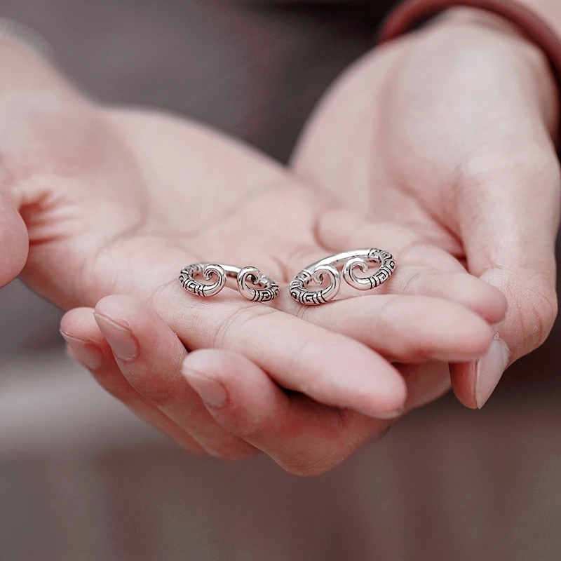 

Sterling Silver Ring Men's Jewelry Fashion Hip Hop Fashion Jewelry Women's Personality Lovers Punk Style Index Finger Jewelry