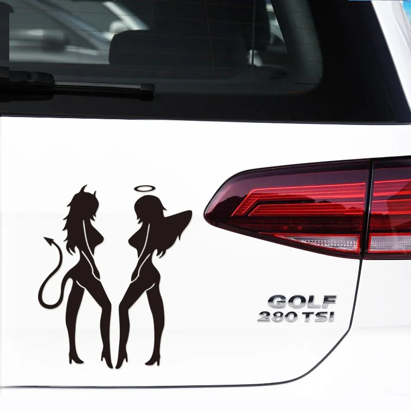 Ангел Дьявол сексуальная девушка Веселая личность Автомобильная Наклейка
