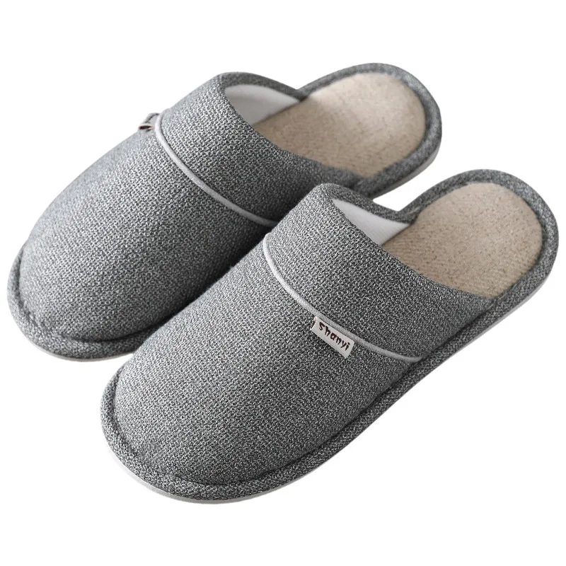Ms Cotton Slippers In The Fall And Winter Of2021 Indoor Quiet Home Antiskid Soft Bottom Not Smelly Feet Male Winter Seasons Flax