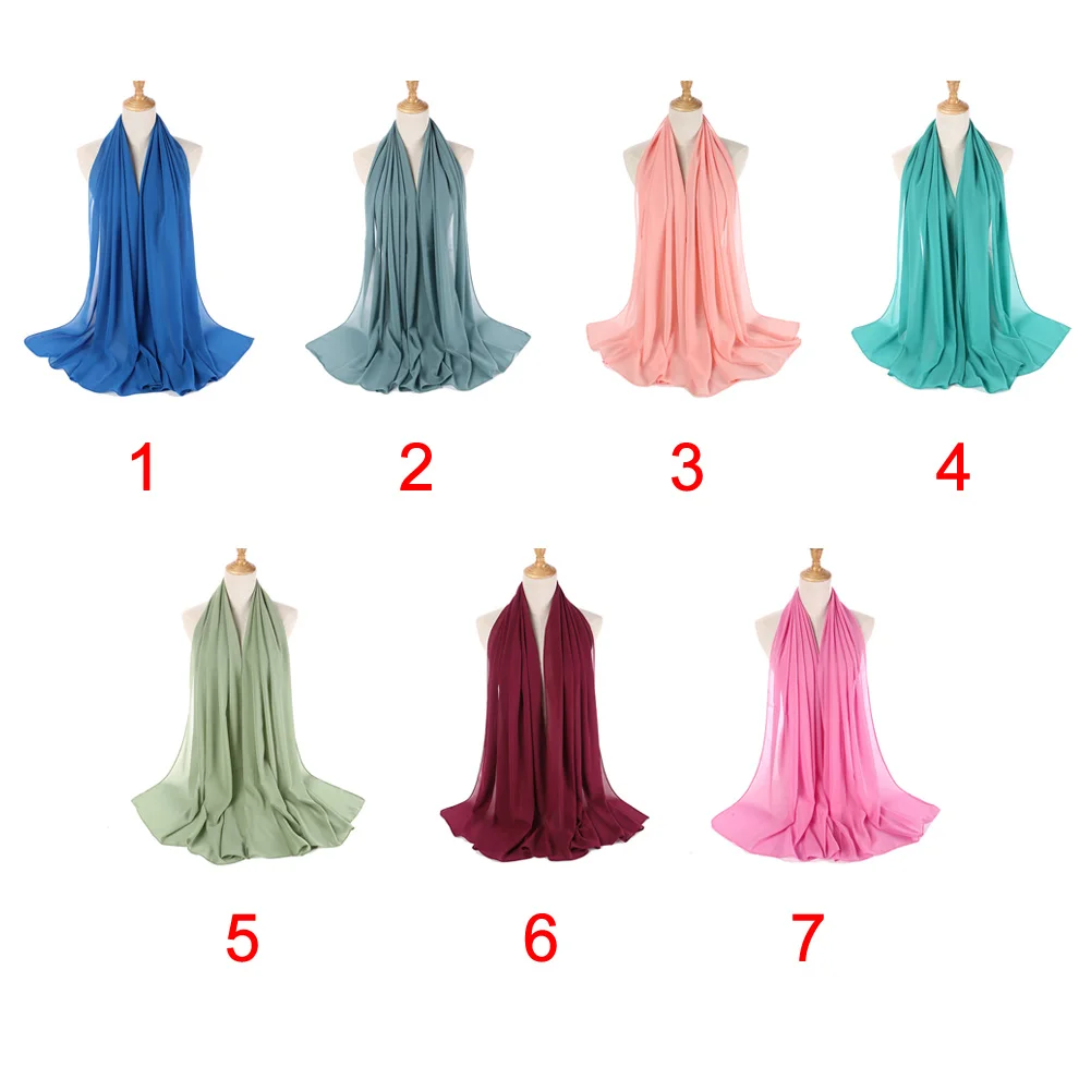 

Head Scarf Shawl Bubble Plain Daily Turban Fashion Muslim Hijab Hat Cap Solid Simple Ladies Wrap