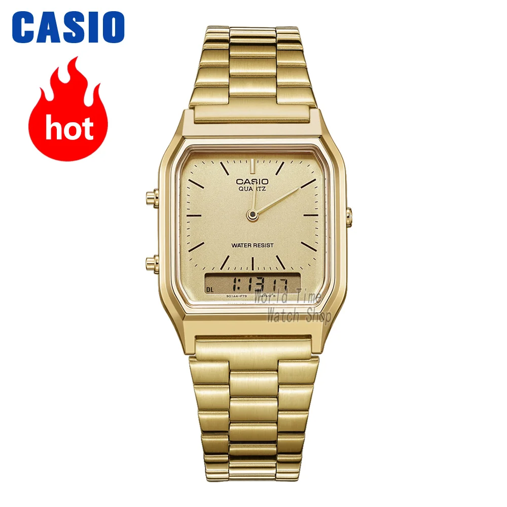 Casio часы золотые часы мужчины лучший бренд класса люкс двойной дисплей водонепроницаемые кварцевые цифровые мужские часы спортивные военные наручные часы relogio masculino reloj hombre erkek kol saati montre homme
