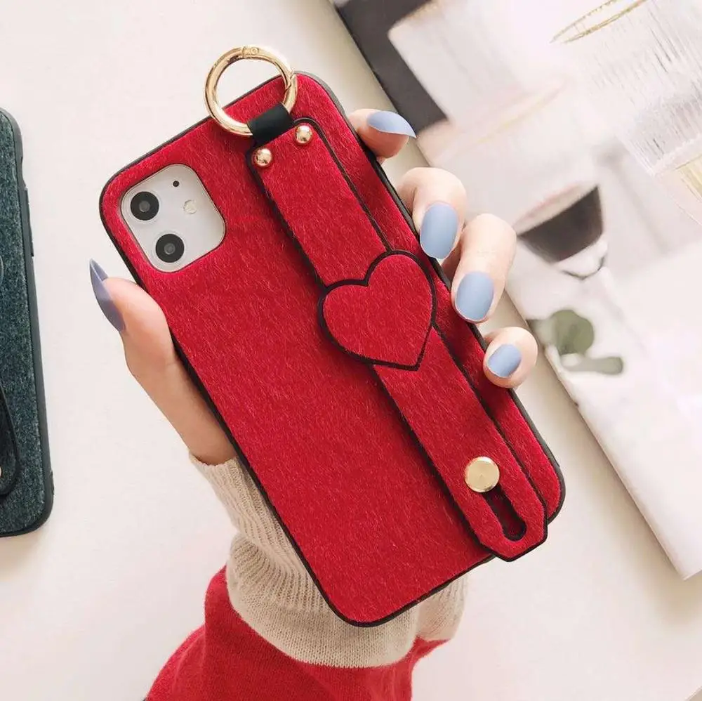 Чехол-браслет для iPhone XR 11 Pro Max X XS 8 Plus 7 6 6S плюшевый чехол телефона держатель на