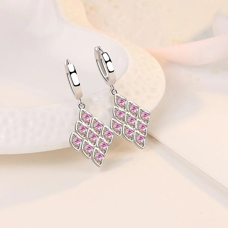 Женские серьги кольца из серебра 925 пробы с цирконом|Серьги-кольца| |