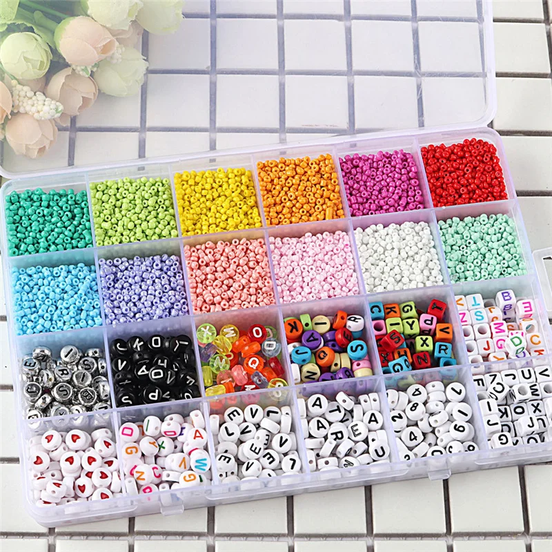 

Letter Beads Kit For DIY Jewelry Making Small Craft Seed Beads Bracelet Necklace Accessories Handmade Christmas Gift Wholesale