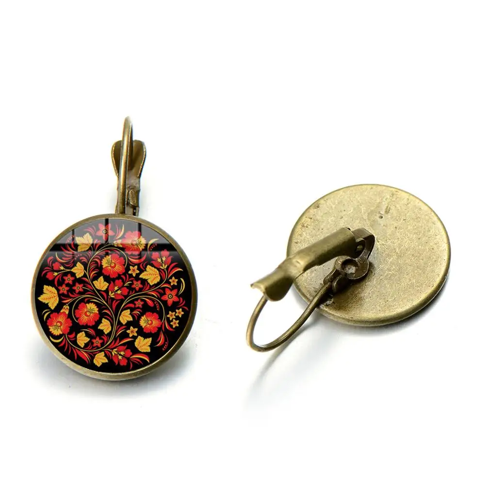 Азиатских Хохлома русским народным творчеством узор серьги для женщин и девочек