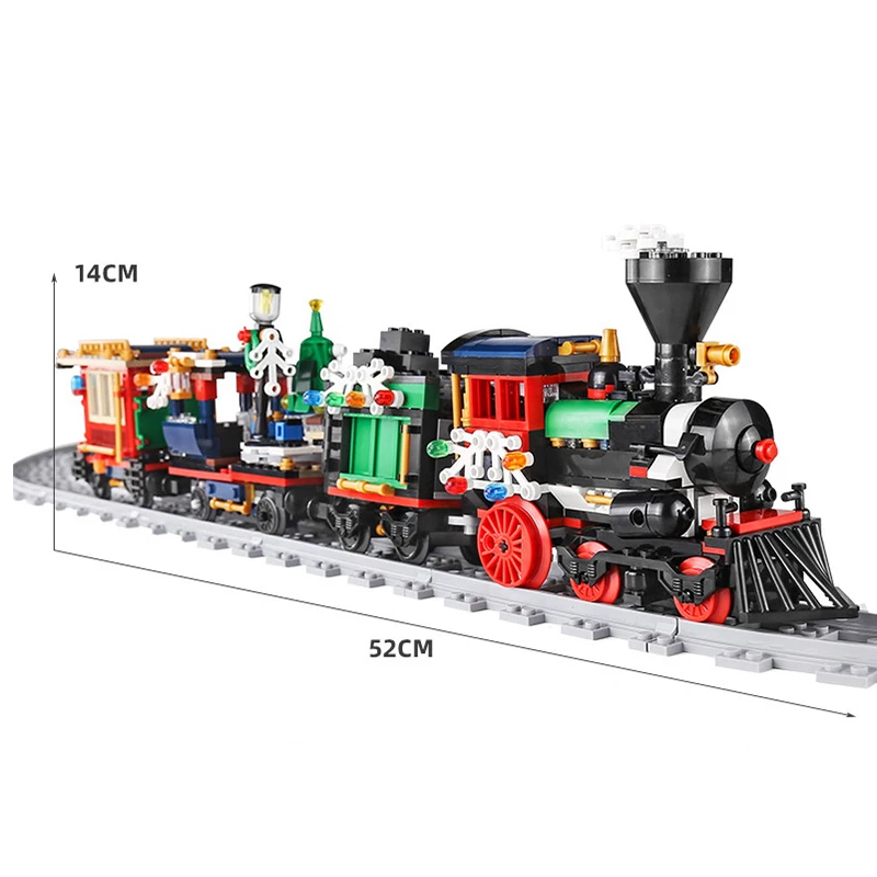 

New High-Tech Christmas Train Bricks MOC Electric Remote Control Speed Subway Model Building Blocks Toys for Children Gifts