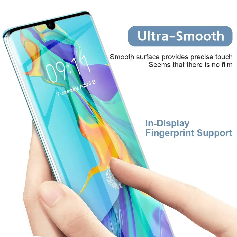 УФ жидкий Полный Клей закаленное стекло для huawei P30 mate 20 Pro Накладка для экрана протектор huawei P30 Pro крышка защитная пленка