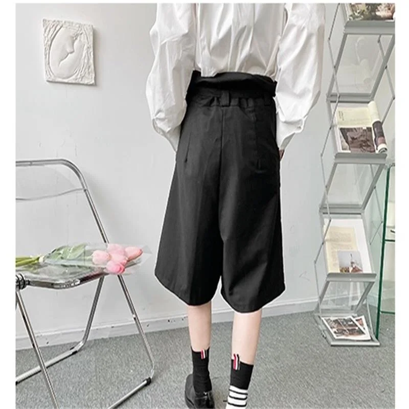 Капри мужские с широкими штанинами ассиметричный дизайн свободные модные