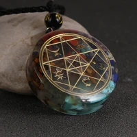 reiki healing orgonite pendant sri yantra necklace sacred geometry chakra orgone energy necklace meditation jewelry