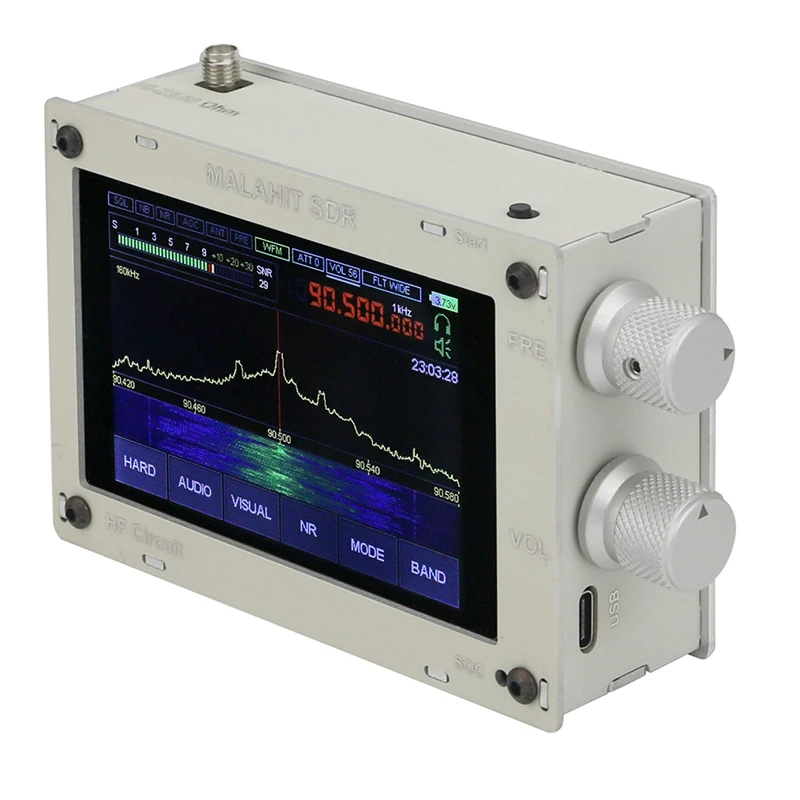 1.10C 50KHz - 2GHZ Malachite Malahit SDR Radio DSP Receiver AM/SSB/NFM/WFM+Speaker+Battery+Case+Expansion Board | Электроника