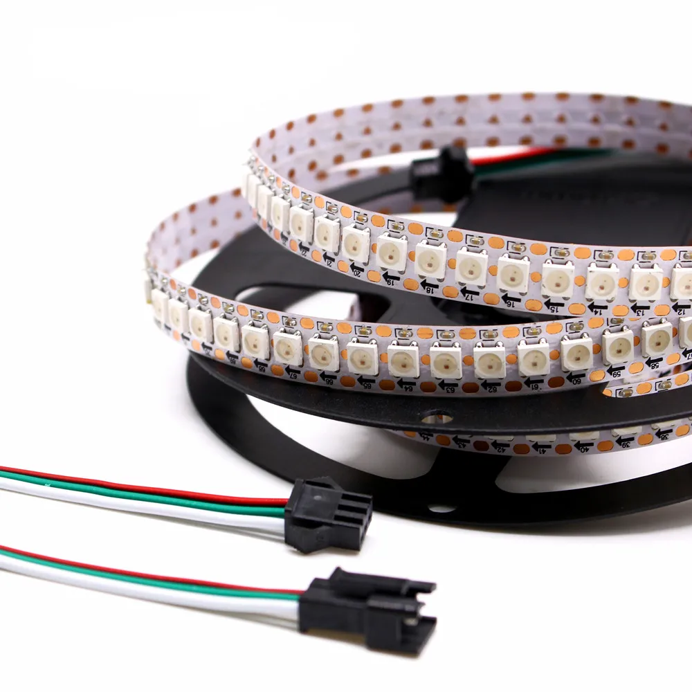 5V ws2812 ws2812b Светодиодные полосы света 60 пикс./м 144 пикс./м Смарт индивидуально Addressable RGB WS2812 IC 5050 Светодиодная лента лампа