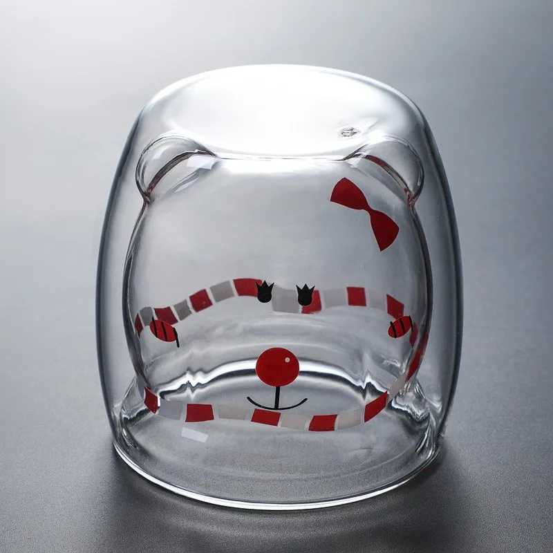 

Glas Mokken Double Wall Mok, Leuke Bear MokDubbele Laag Glas Mok Koffie Cup Kerst Mok Gift, LadyValentijnsdag Anniversary Gift