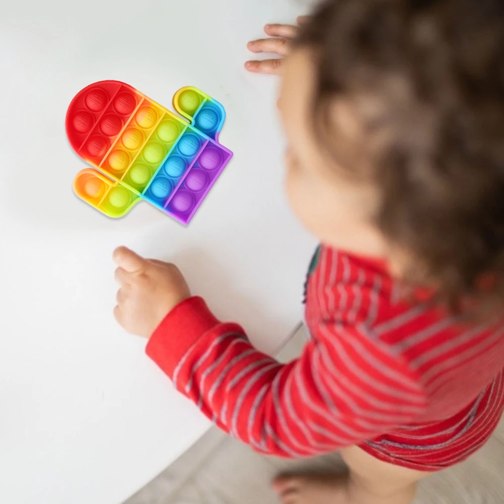 

Silicone Push Bubble Kids Fidget Toy Anti Stress Autism Needs Rainbow Adult Children Sensory Toy To Relieve Stress