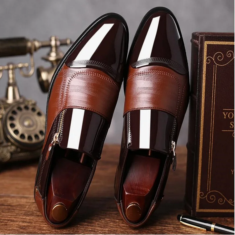 High high quality men wedding dress Hombre man Zapatos low block heels formal casual business leather Oxford shoes | Обувь