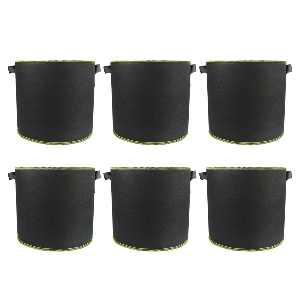 

Planting Growing Pots Handles Black Color 6pcs Repeated Use Environmental Protection Felt Material Non-woven Fabric Gallon Bags