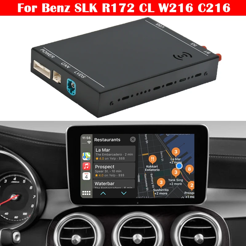 

For Mercedes-Benz SLK R172 CL W216 C216 Car Apple Carplay Activation Android Auto Interface Radio Screen Module NTG Decoder Box