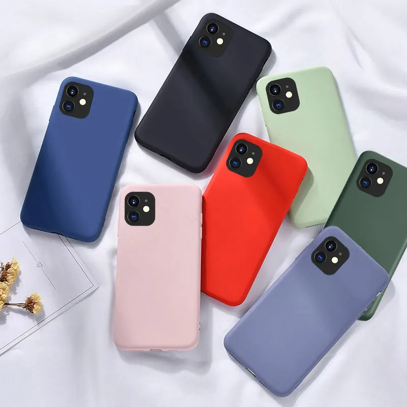 Жидкий силиконовый чехол для телефона iPhone 12 Pro Max мягкий Mini 11 10 XS XR X 8 7 6 6s Plus SE