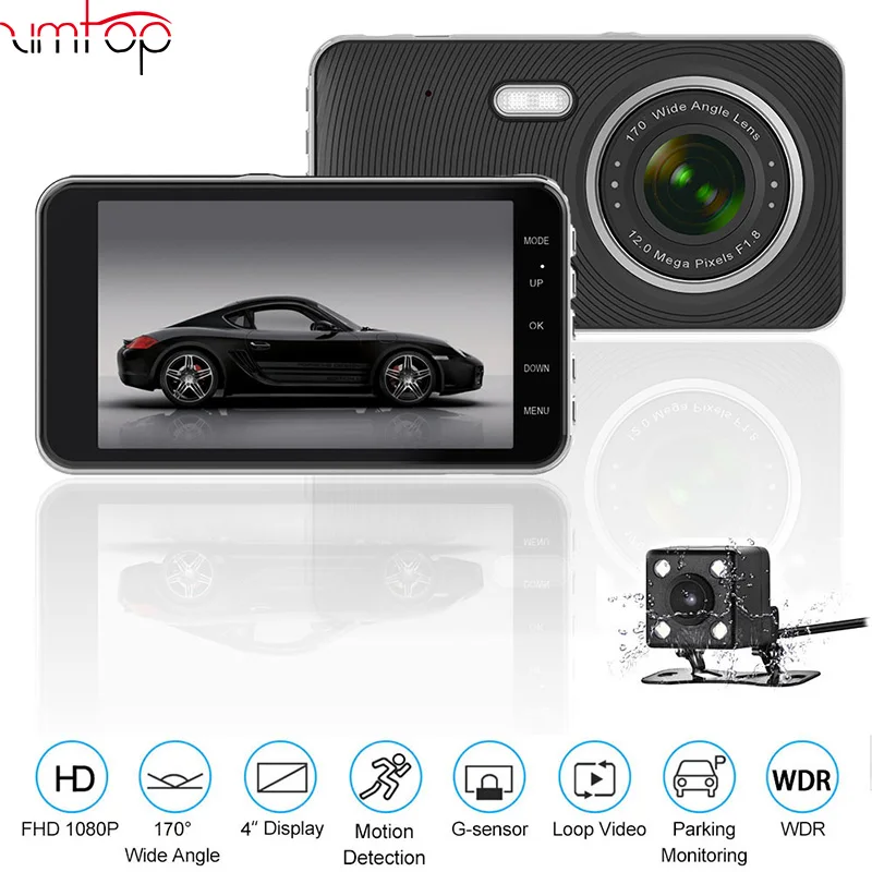 Zimtop FHD 1080P двойной объектив Миниатюрный видеорегистратор камера g сенсор