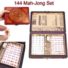 Новинка 144 года, набор плитки мАч-Чен, Многоцветный портативный винтажный маджонг, редкая Китайская Игрушка с бамбуковой коробкой