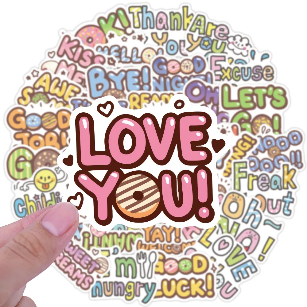 

50pcs/Set Wholesale Motivational English Words Sticker Waterproof Sticker For Skateboard Laptop Luggage Bicycle Decal Kids Gifts