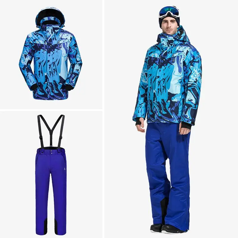 Водонепроницаемая термальная лыжная куртка + штаны для сноуборда 2020 мужской