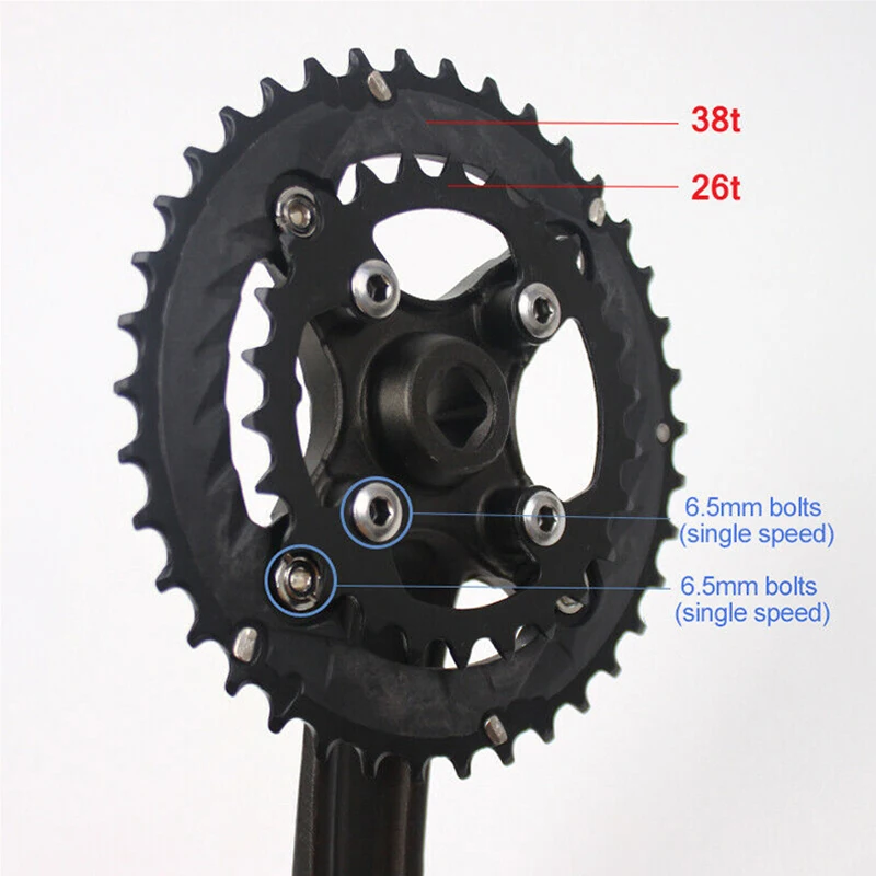 104BCD сеть MTB Ring 64BCD 26T 38T велосипедная Звездочка 2*10S алюминиевый комплект кривошипов