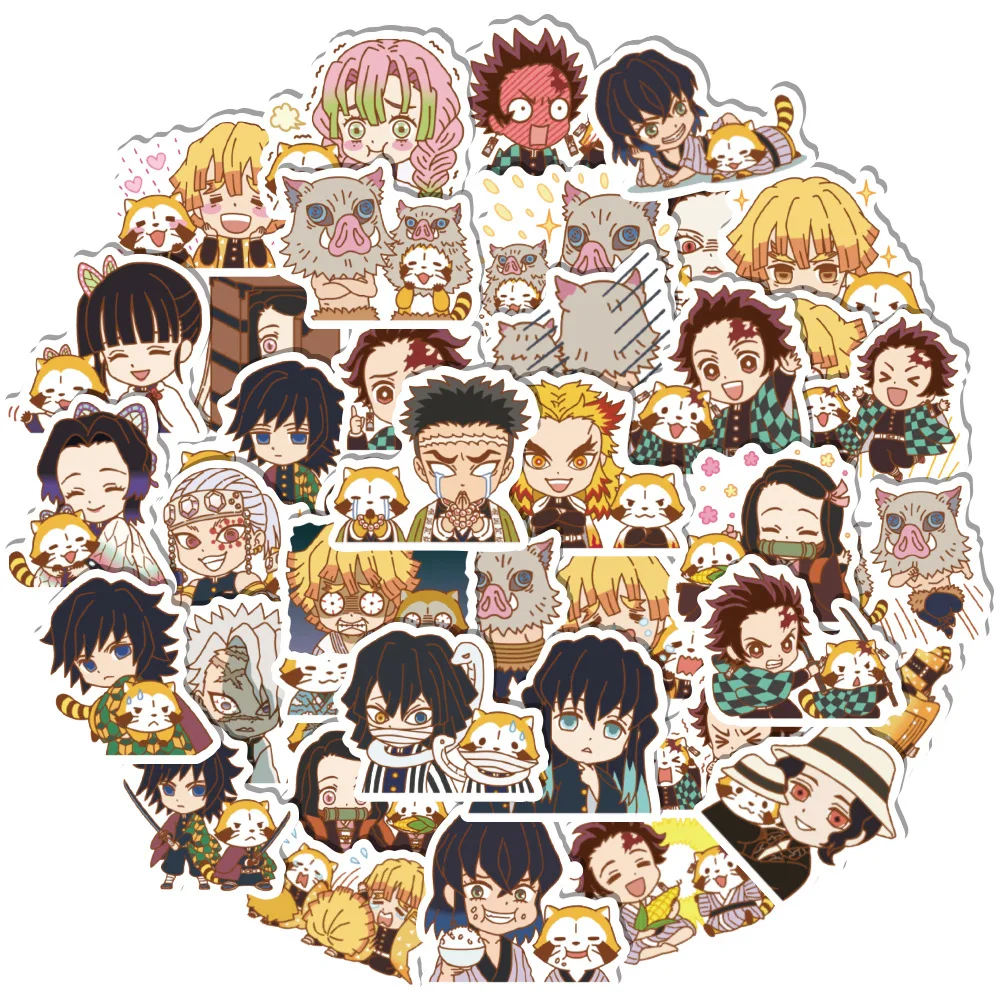 

40pcs Anime Demon Slayer Stickers Waterproof Handbook Children Computer Mobile Phone Cartoon Notebook Stickers Toys