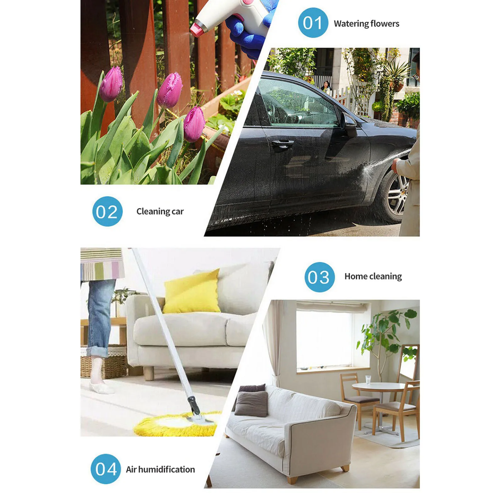 

Stainless Steel Watering Pot Gardening Potted Small Watering Can Use Handle Perfect for Watering Flower Plants Shower for Blue