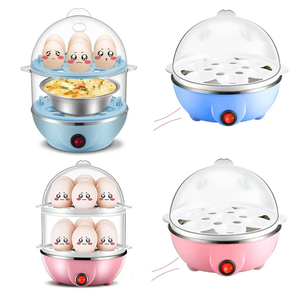 Multi-function Double-layer Steamer Home Automatic Egg Cooker Mini Breakfast Machine Stainless Steel | Дом и сад