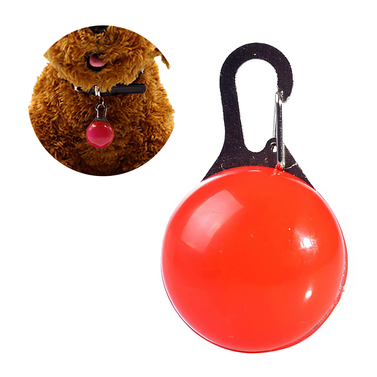 

Dog Pendant Lamp Red Clip-on LED Collar Lamp Water Resistant Hanging Safety Light with One Clip for Night Walking Dogs Pets