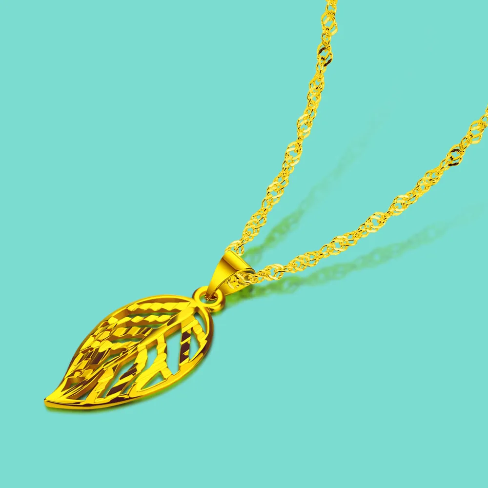 

Vintage Creative 925 Sterling Silver Surface 24k Gold Necklace Women's Hollow Leaf Collar Chain Wedding Party Jewelry Gift
