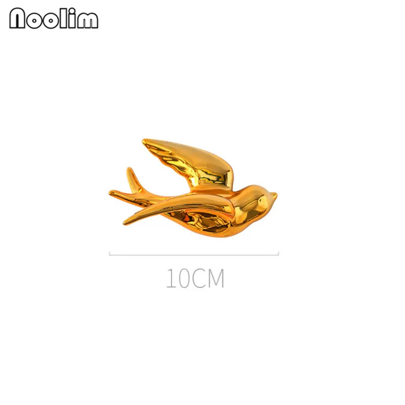Gold XS Скандинавский керамический Крытый Европейский 3D Настенный фон настенный декоративный Декор птицы десерт чайный магазин украшения стен ремесла - Цвет: Gold XS