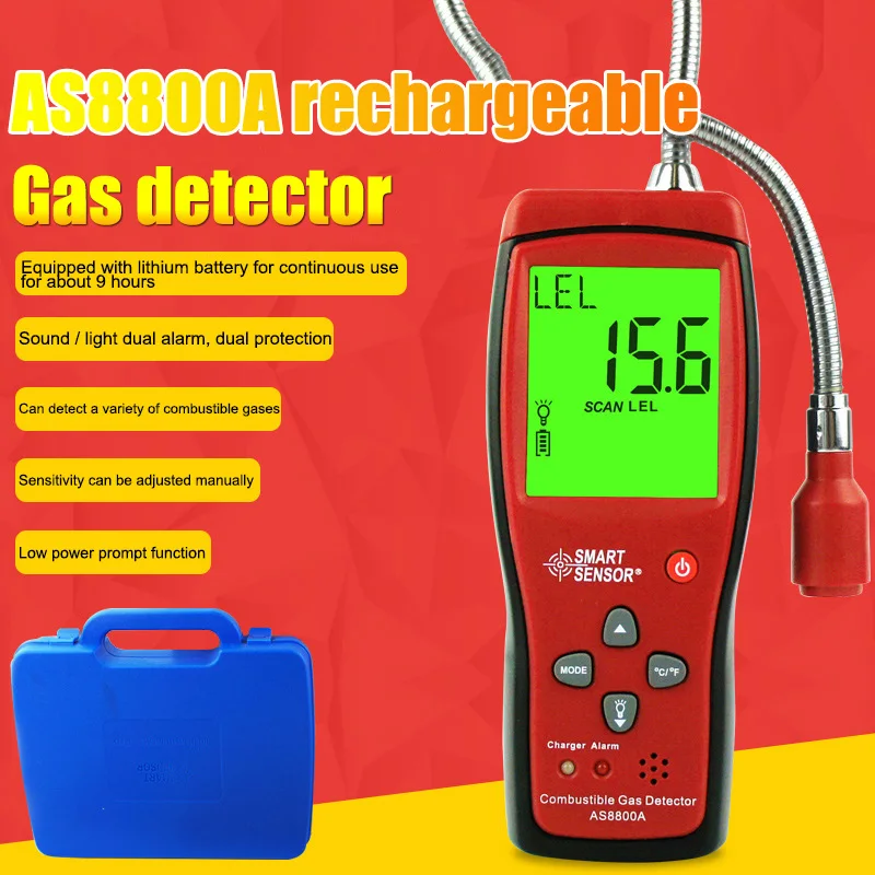 

Combustible Gas Detector Portable Gas Leak Location Analyzer Test Tool LCD Display --M25