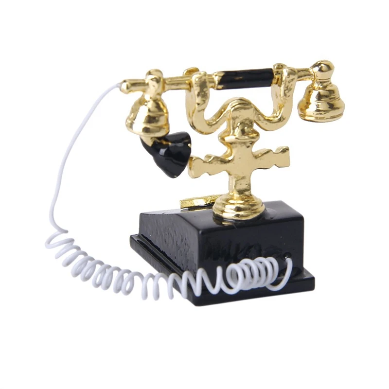 1/12 миниатюрный ретро телефон для кукольного домика винтажный | Игрушки и хобби