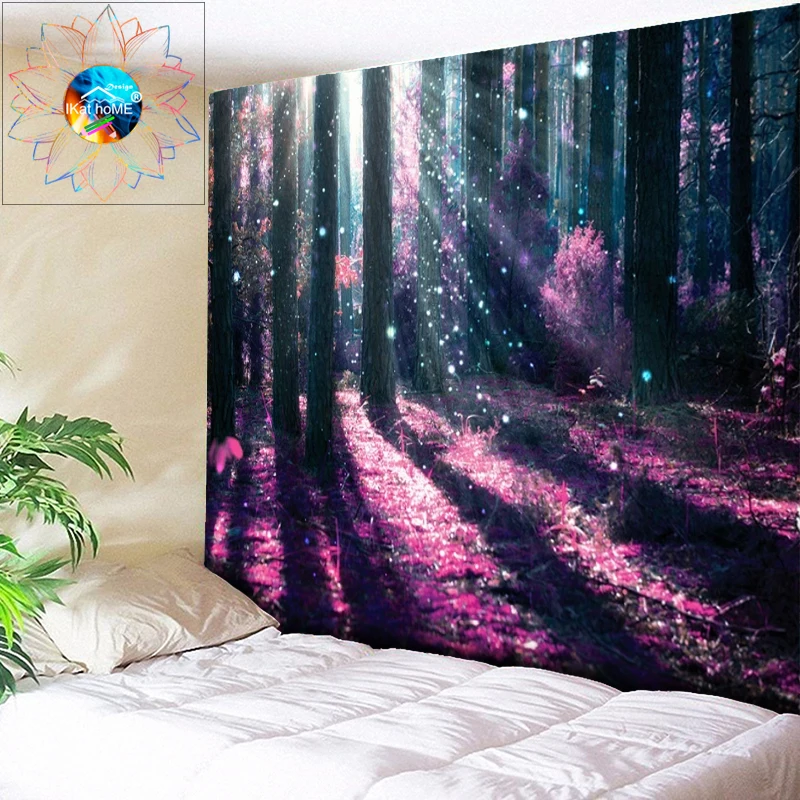 Психоделический гобелен настенный подвесной декор в стиле бохо хиппи мандала