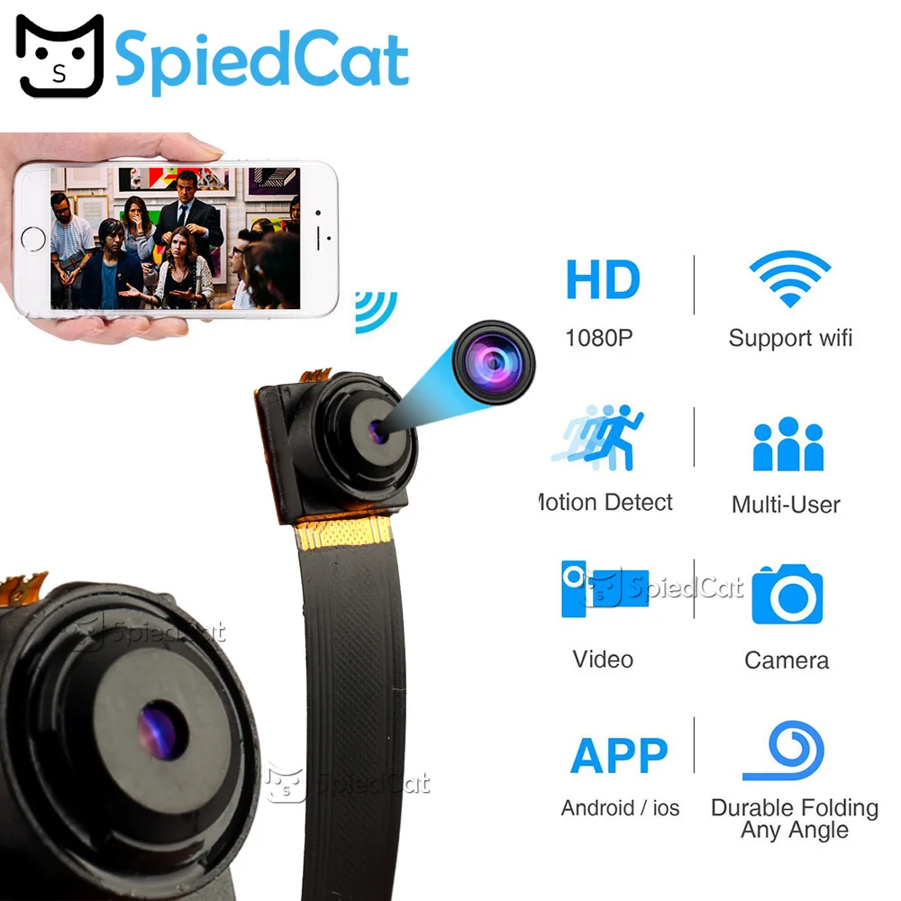 1080P P2P беспроводная Full HD мини Wi Fi гибкая камера видеозаписывающее устройство