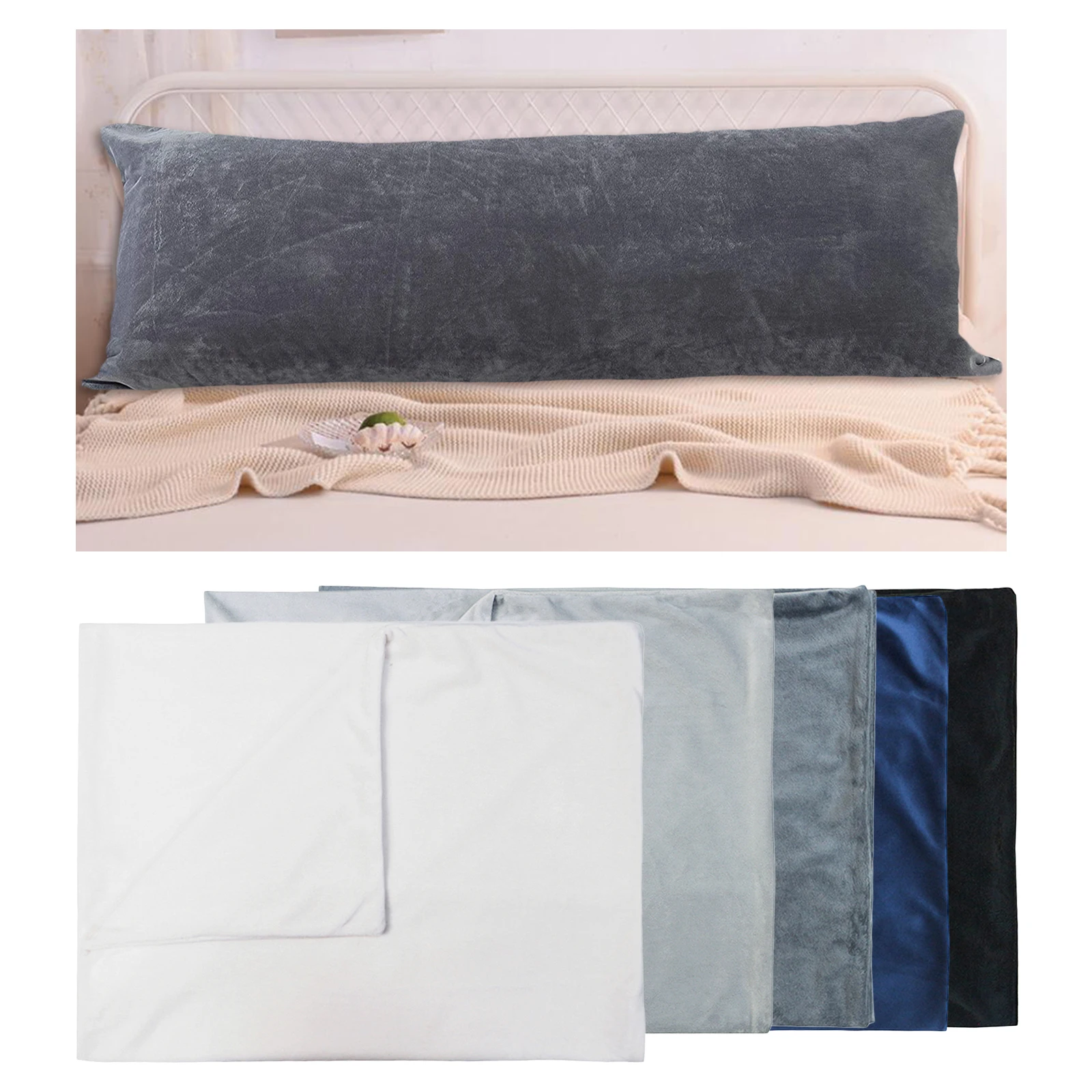 

Non-Allergenic Bolster Pillow Case Body Support Pregnancy Velvet Body Pillowcase