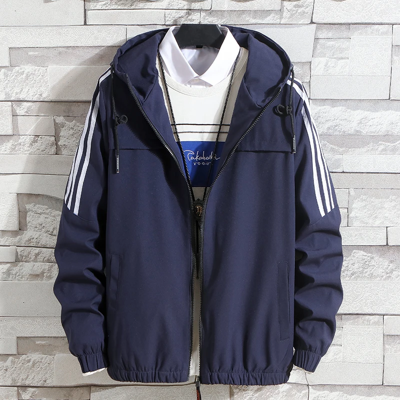 

2021 new men's parka coat jacket, spring and autumn Korean style trendy handsome student hooded slim jacket men