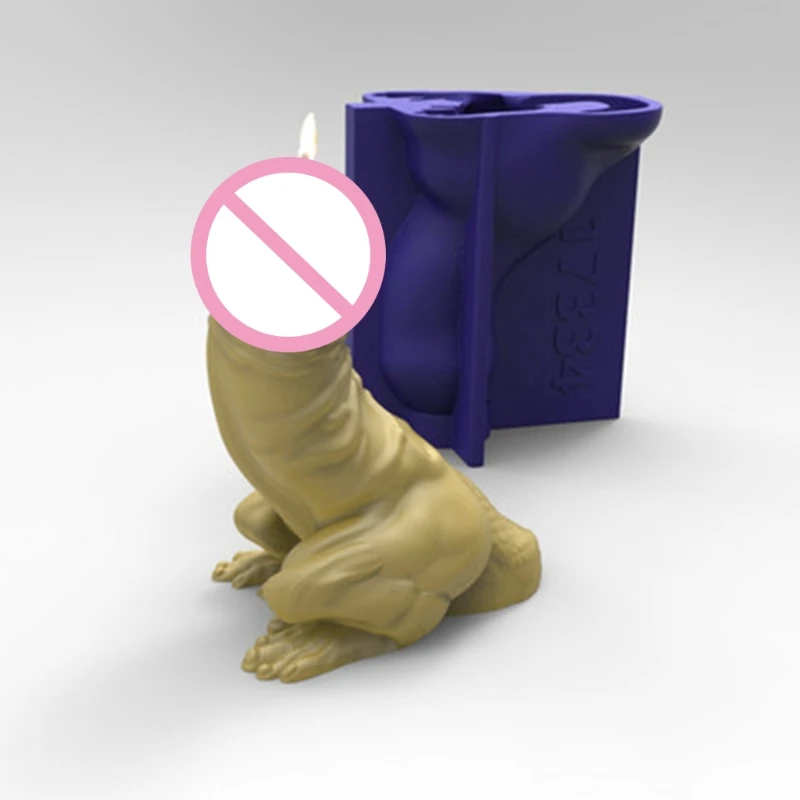 

Funny Head Lizard Dinosaur Body Shape Candle Epoxy Resin Mold Aromatherapy Plaster Silicone Mould DIY Crafts Ornaments