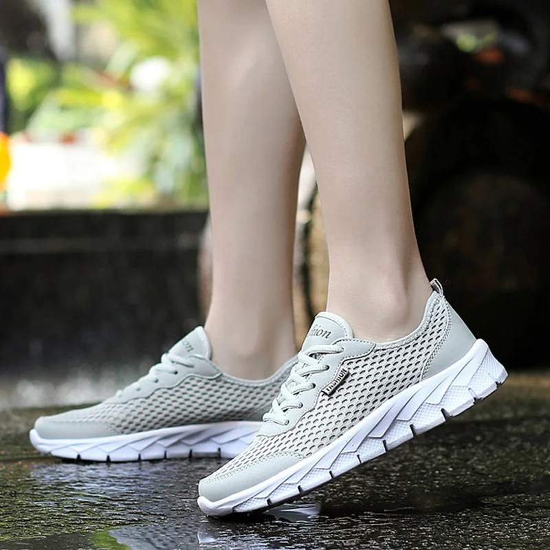 

Summer men Casual Shoes For Men Fashion Mesh Lace up Lover Shoes Men Flats Sneakers men sandals Plus Size 36-48 Wading shoes