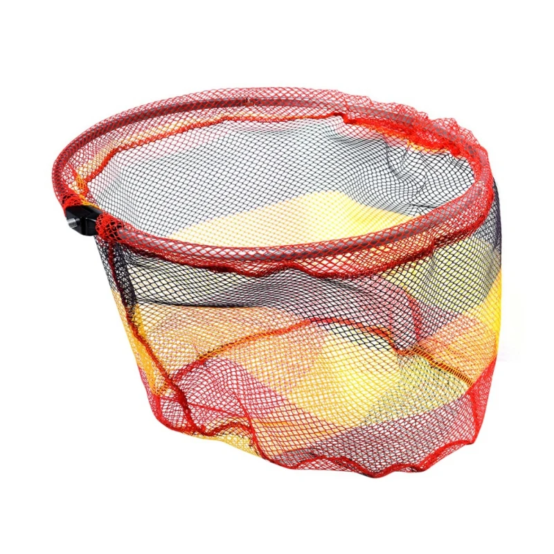 Folding Fishing Net Mesh Head Aluminum Alloy Frame Colorful Nylon Hand Landing tackle | Спорт и развлечения