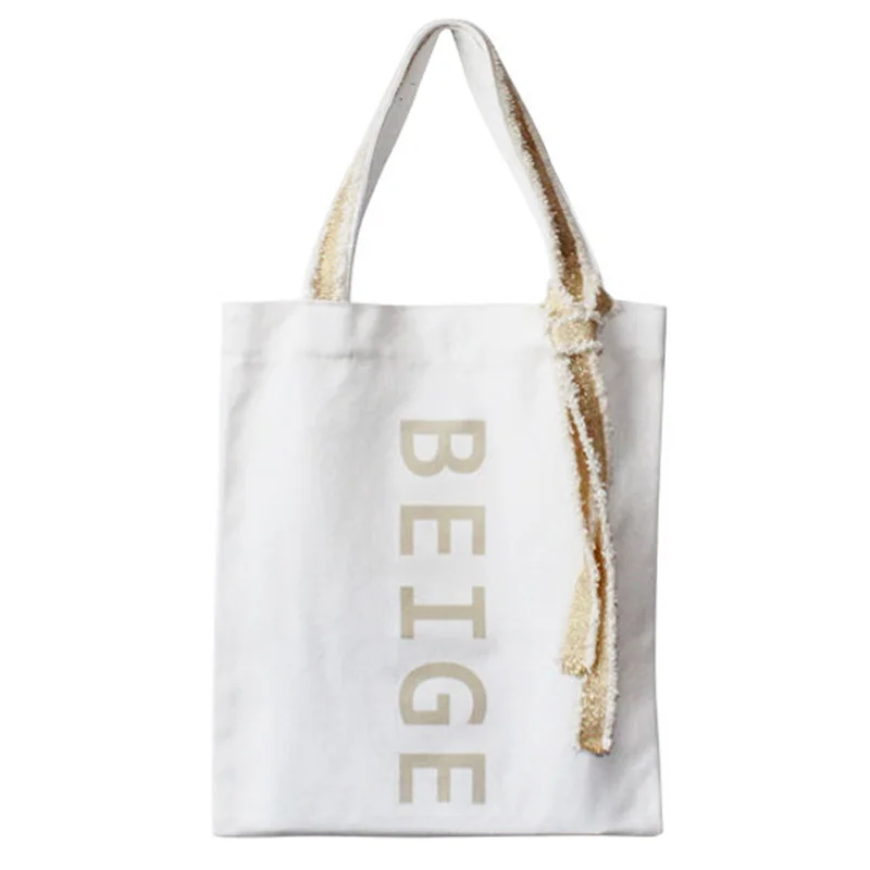 

Canvas Women's Totes Large Capacity Teenage Girls Eco Shopping Bags Letters Print Female Reusable Shopping Bag Ladies Pocket Bag