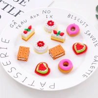 5pcsset creative cute cookie donut eraser set lovely colored erasers for kids and school suppiles