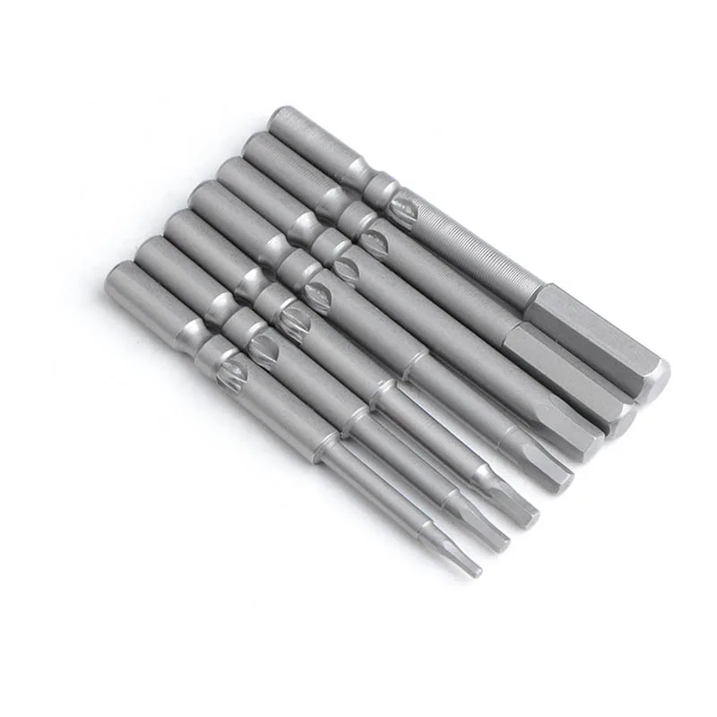 7Pcs/Set 801 5mm Round Shank Magnetic Hexagon Head Electric Hex Screwdriver Bit Set 60mm Long H1.5 H2.0 H2.5 H3 H4 H5 H6