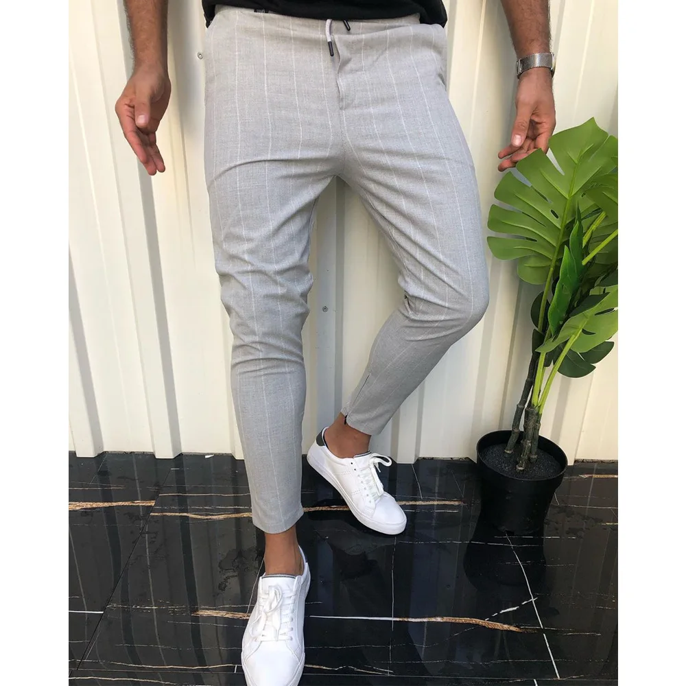 Men's Pants Striped Joggers Trousers Male Casual Summer Social Slim Fit Streetwear Clothing SweatpantsHip Hop Soft Elastic 2020 | Мужская