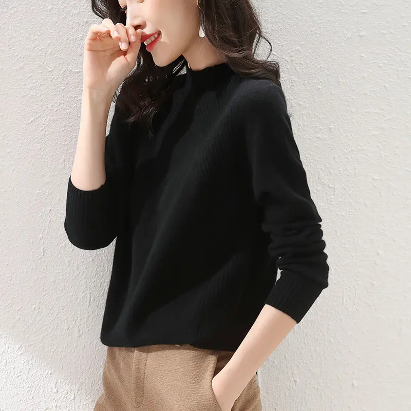 LHZSYY2021 кашемировый свитер с воротником хомут для женщин новинка 100% Осенний